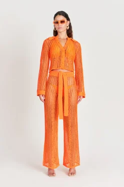 New Cult Gaia Aadya Crochet Pant Papaya