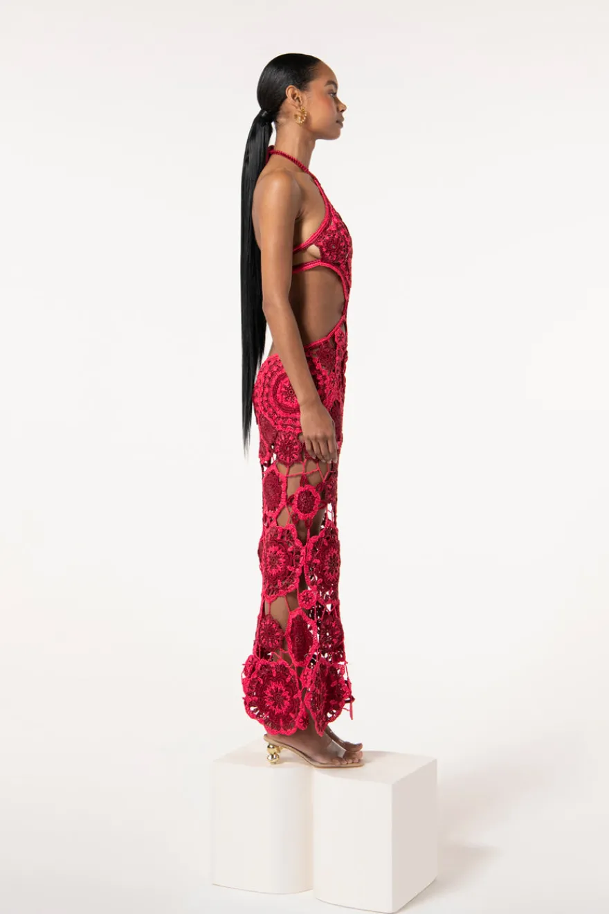 Sale Cult Gaia Accalia Crochet Gown Ghermez Rose