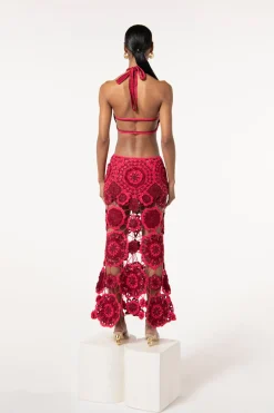Sale Cult Gaia Accalia Crochet Gown Ghermez Rose
