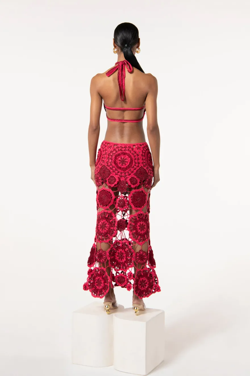 Sale Cult Gaia Accalia Crochet Gown Ghermez Rose