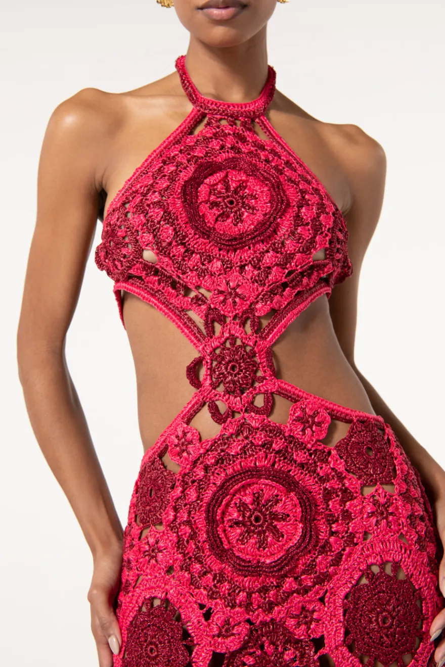 Sale Cult Gaia Accalia Crochet Gown Ghermez Rose