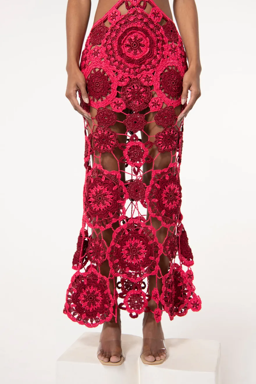 Sale Cult Gaia Accalia Crochet Gown Ghermez Rose