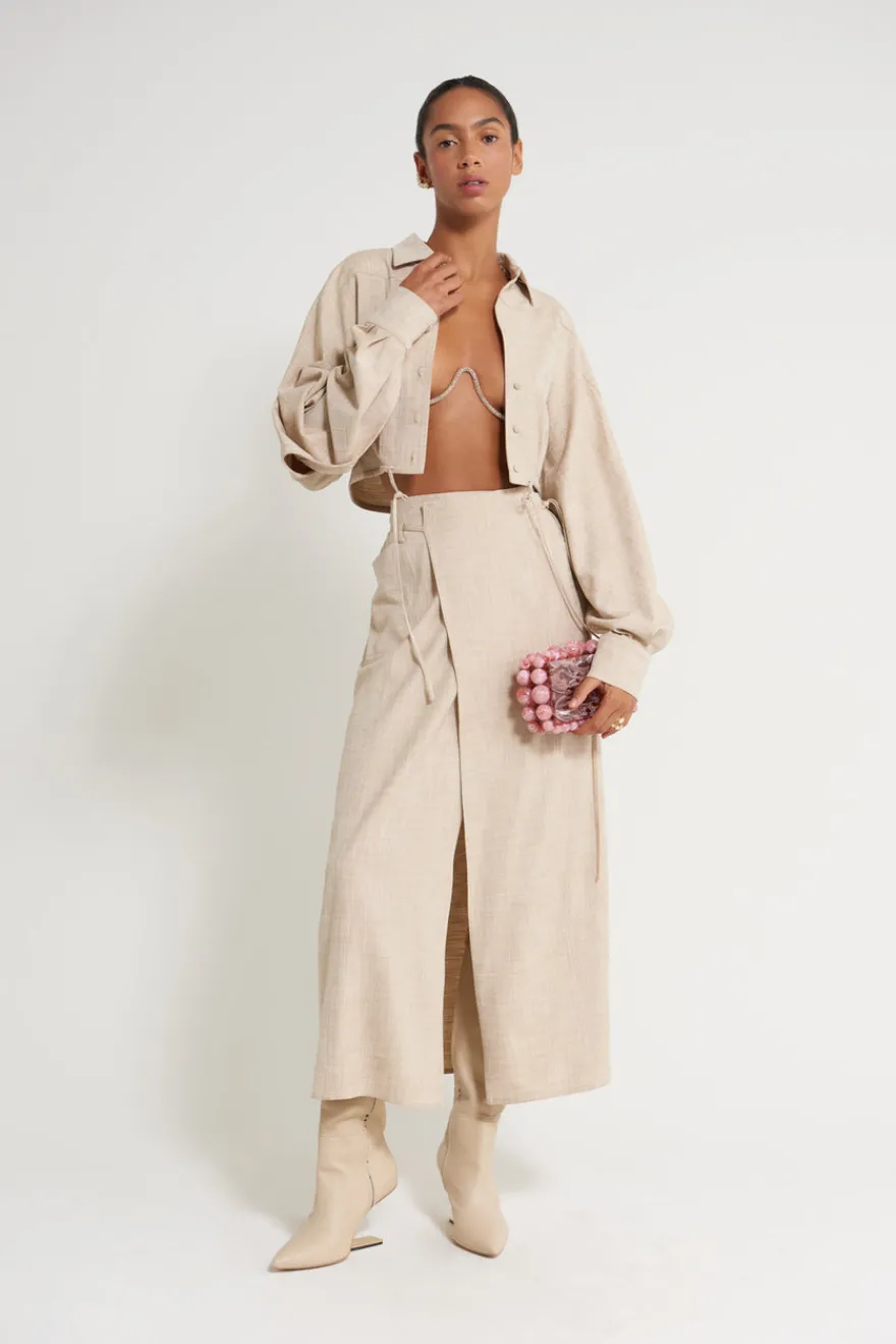 New Cult Gaia Amaya Skirt Ecru