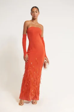 New Cult Gaia Anisa Gown Rouge