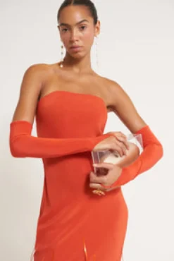 New Cult Gaia Anisa Gown Rouge