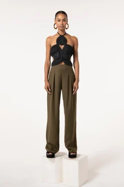 Cult Gaia Archer Crochet Top Black