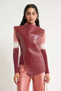 Clearance Cult Gaia Ariana Vest Maroon Peak Rouge