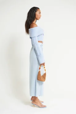 Hot Cult Gaia Audie Knit Top Ice Blue