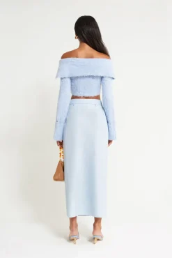 Hot Cult Gaia Audie Knit Top Ice Blue