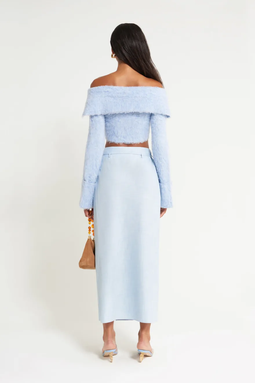 Hot Cult Gaia Audie Knit Top Ice Blue