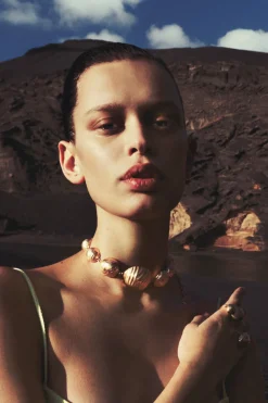 Online Cult Gaia Bijan Choker Brushed Brass