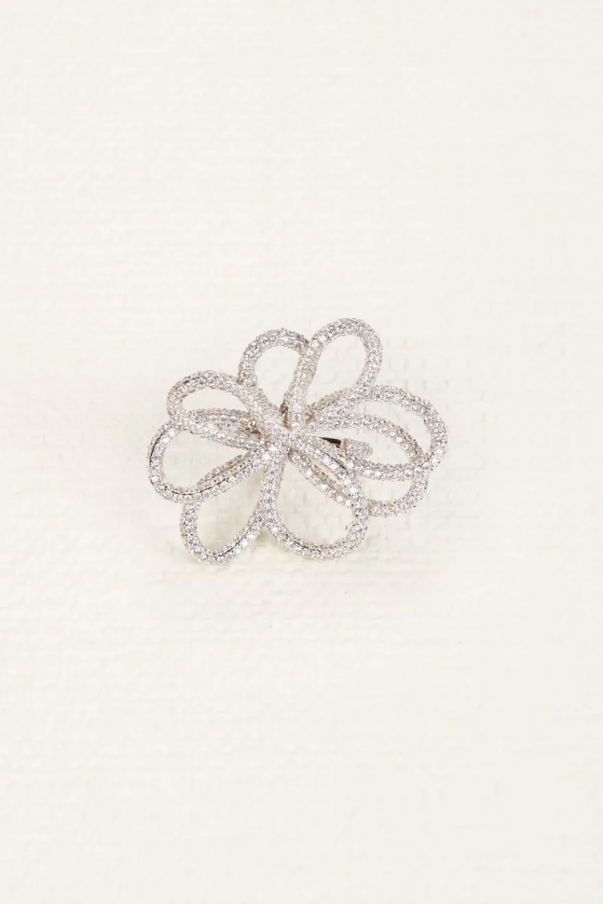 Best Cult Gaia Bloom Ring Silver Clear