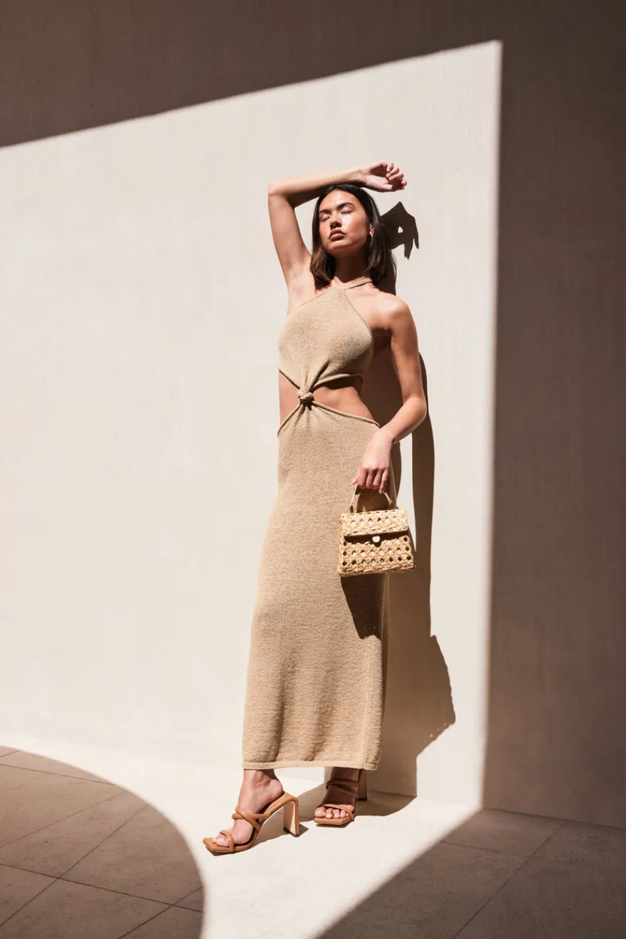 Discount Cult Gaia Cameron Knit Dress Sand