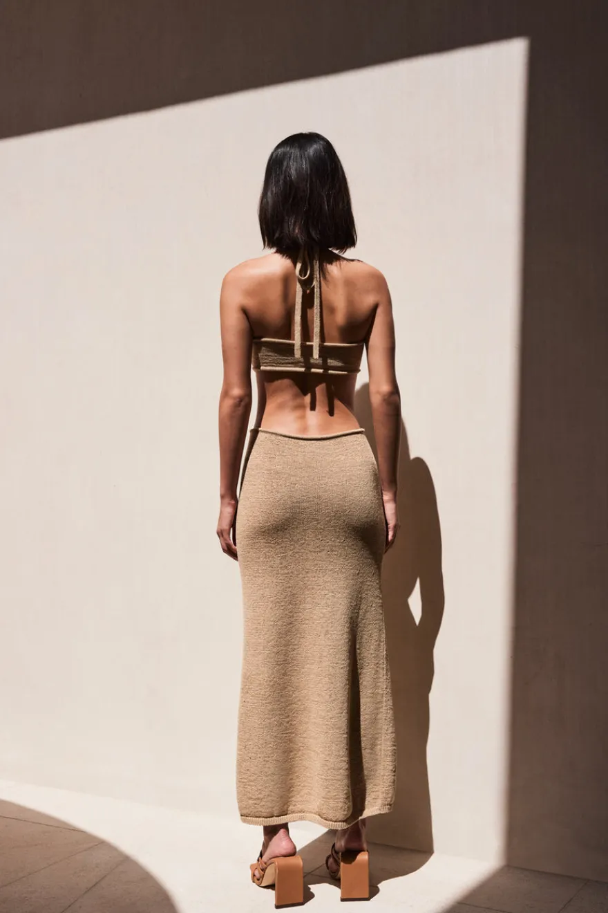 Discount Cult Gaia Cameron Knit Dress Sand