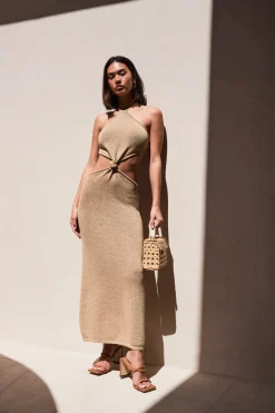 Discount Cult Gaia Cameron Knit Dress Sand