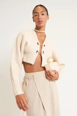 Best Cult Gaia Casella Knit Cardigan Off White