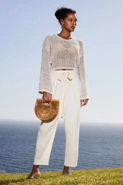 Sale Cult Gaia Catherine Knit Sweater Off White