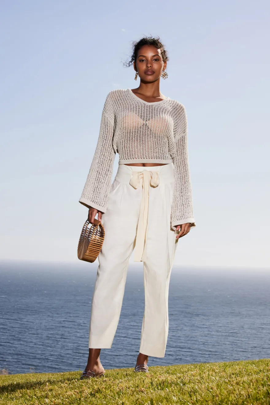 Sale Cult Gaia Catherine Knit Sweater Off White