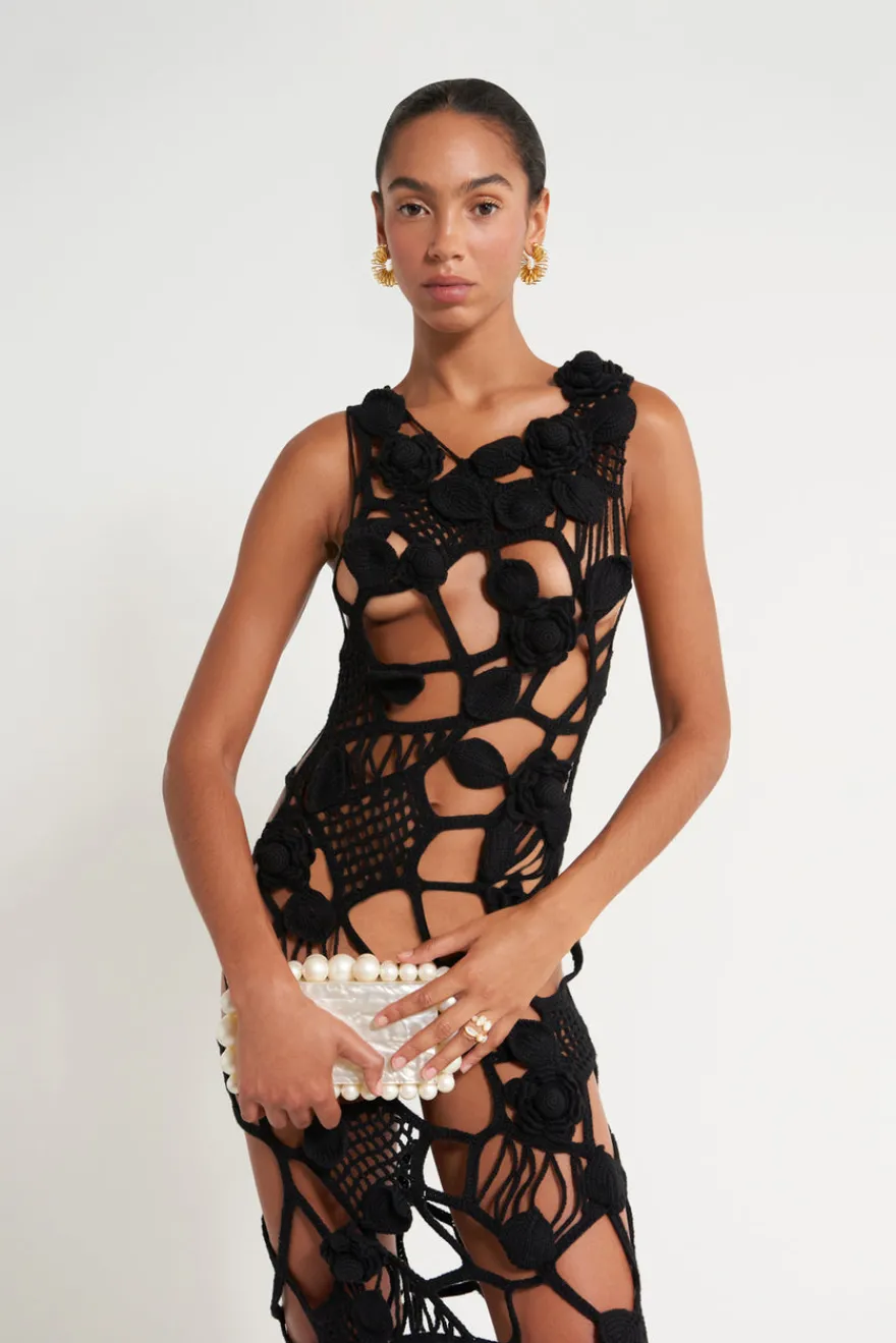 Outlet Cult Gaia Chandler Crochet Dress Black