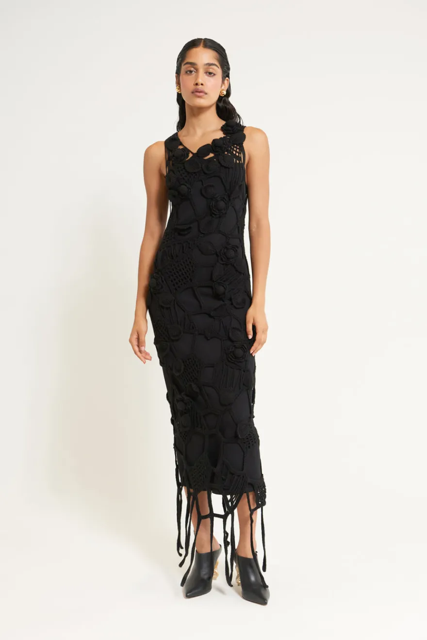 Outlet Cult Gaia Chandler Crochet Dress Black