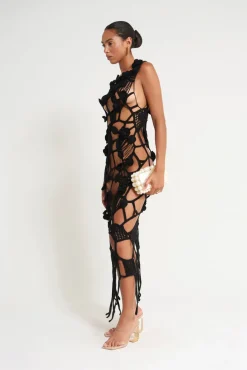 Outlet Cult Gaia Chandler Crochet Dress Black
