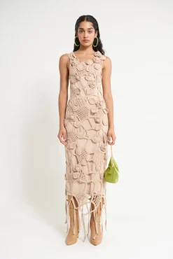 Cult Gaia Chandler Crochet Dress Sand