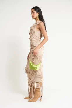 Cult Gaia Chandler Crochet Dress Sand