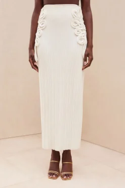 New Cult Gaia Chasina Knit Skirt Off White