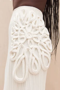 New Cult Gaia Chasina Knit Skirt Off White