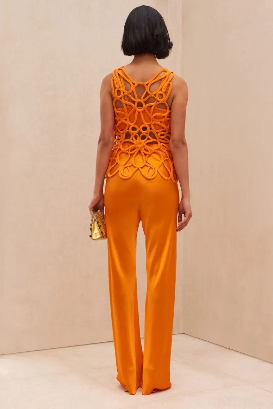 New Cult Gaia Danica Crochet Top Papaya