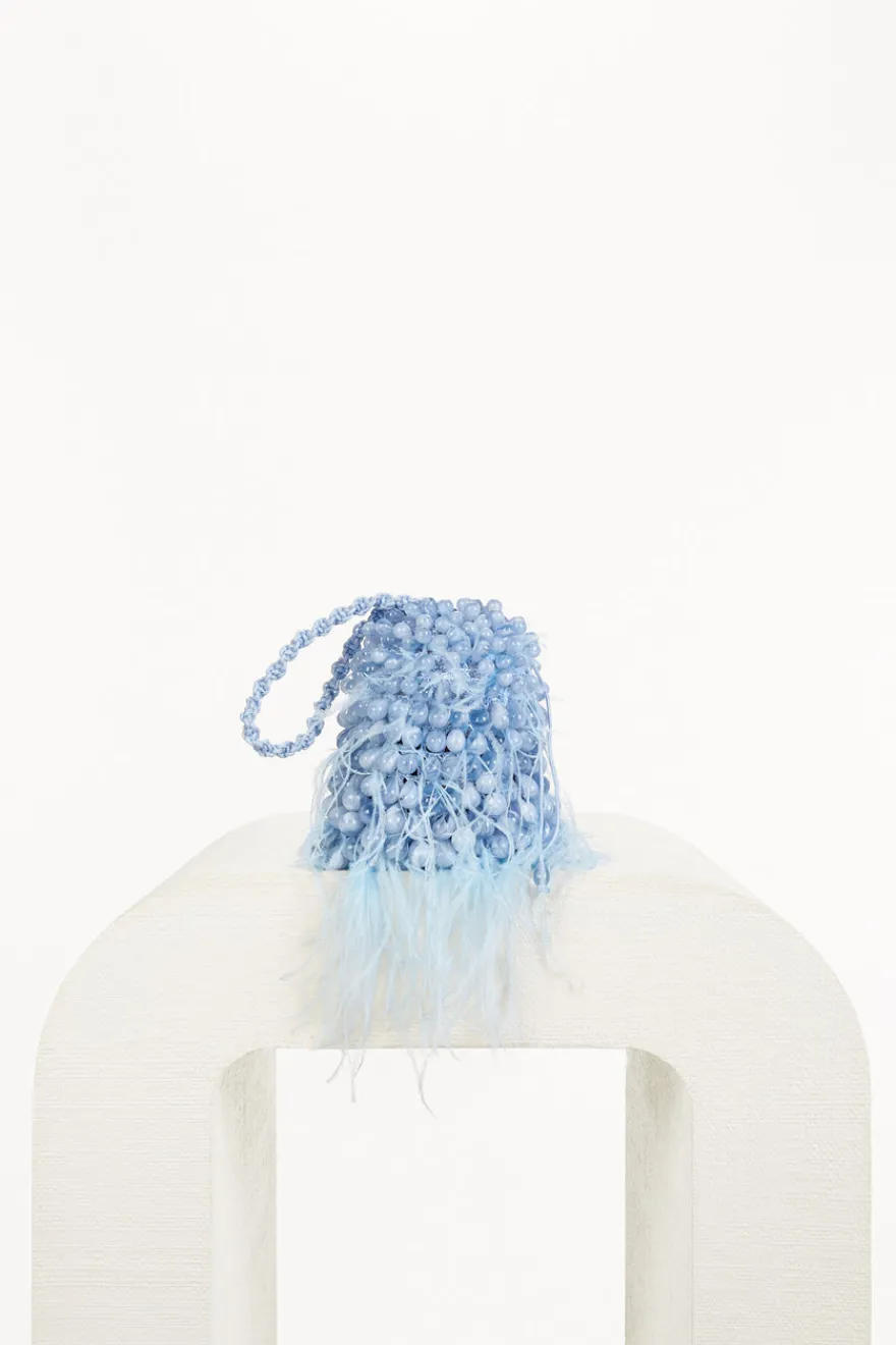 Sale Cult Gaia Dory Feather Bag Ice Blue