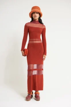 Outlet Cult Gaia Ebony Knit Dress Cerise