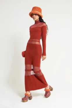 Outlet Cult Gaia Ebony Knit Dress Cerise