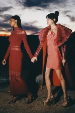 New Cult Gaia Elaine Coat Maroon Peak Rouge