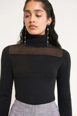 Cult Gaia Elliot Knit Top Black
