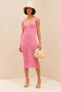Clearance Cult Gaia Elsha Knit Dress Shell Pink