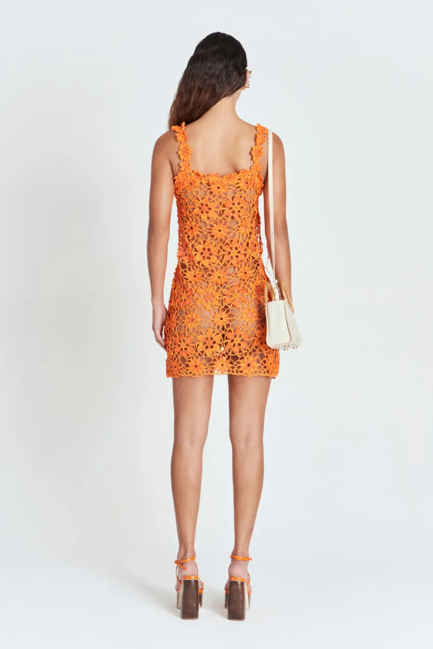 Online Cult Gaia Enra Crochet Dress Papaya Poppy