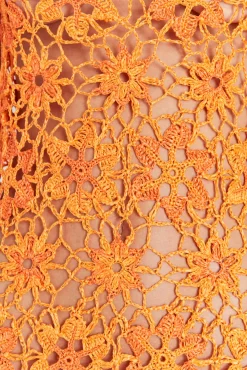 Online Cult Gaia Enra Crochet Dress Papaya Poppy