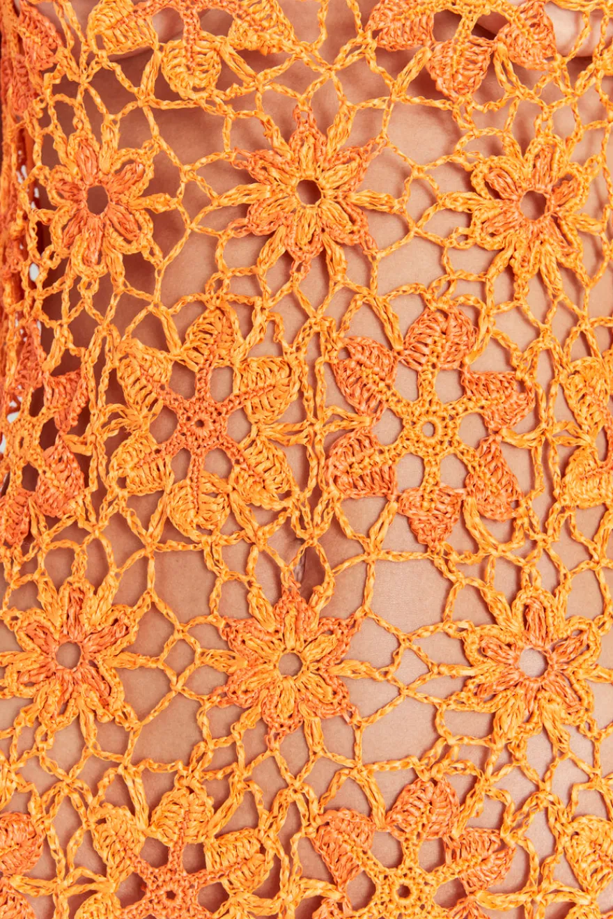 Online Cult Gaia Enra Crochet Dress Papaya Poppy