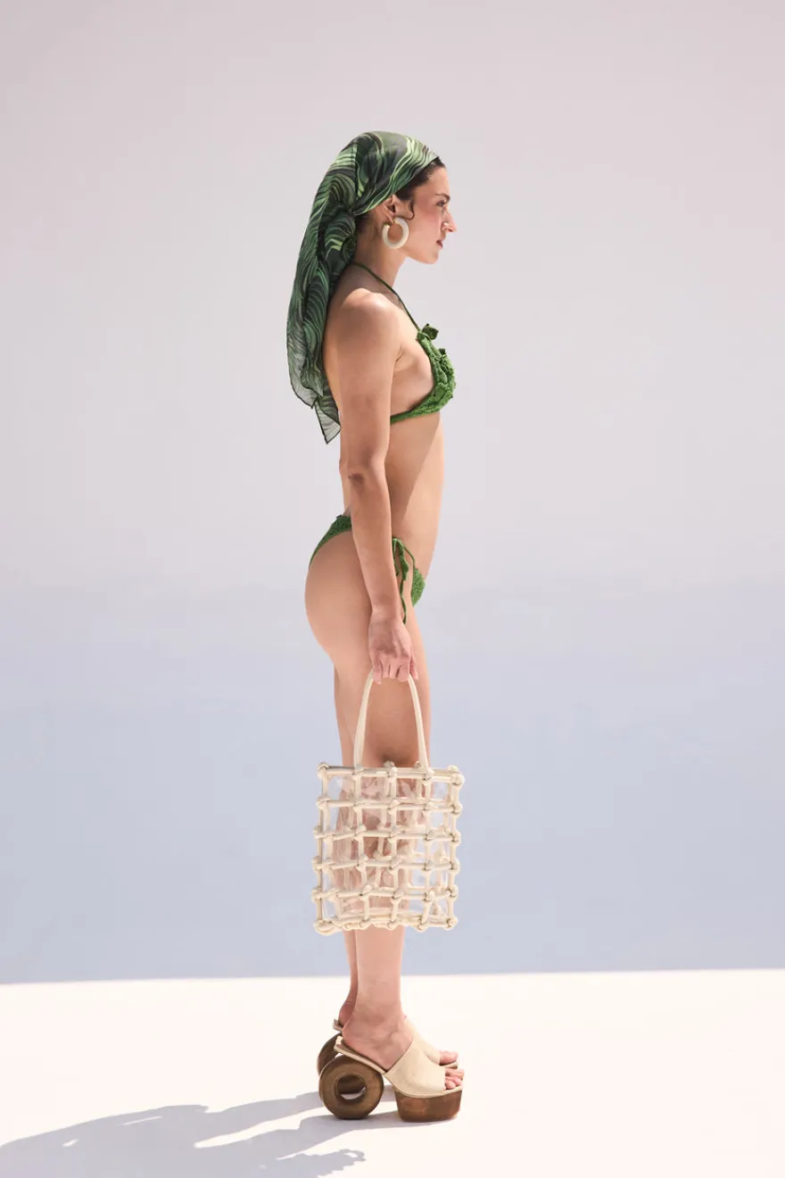 Sale Cult Gaia Eshe Crochet Bikini Bottom Basil