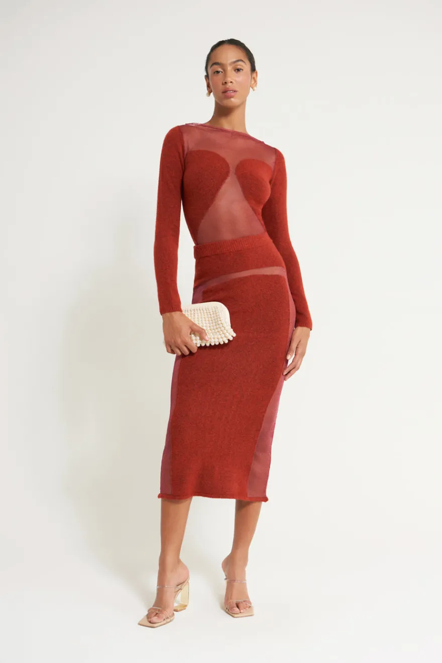 Discount Cult Gaia Fable Knit Top Cerise