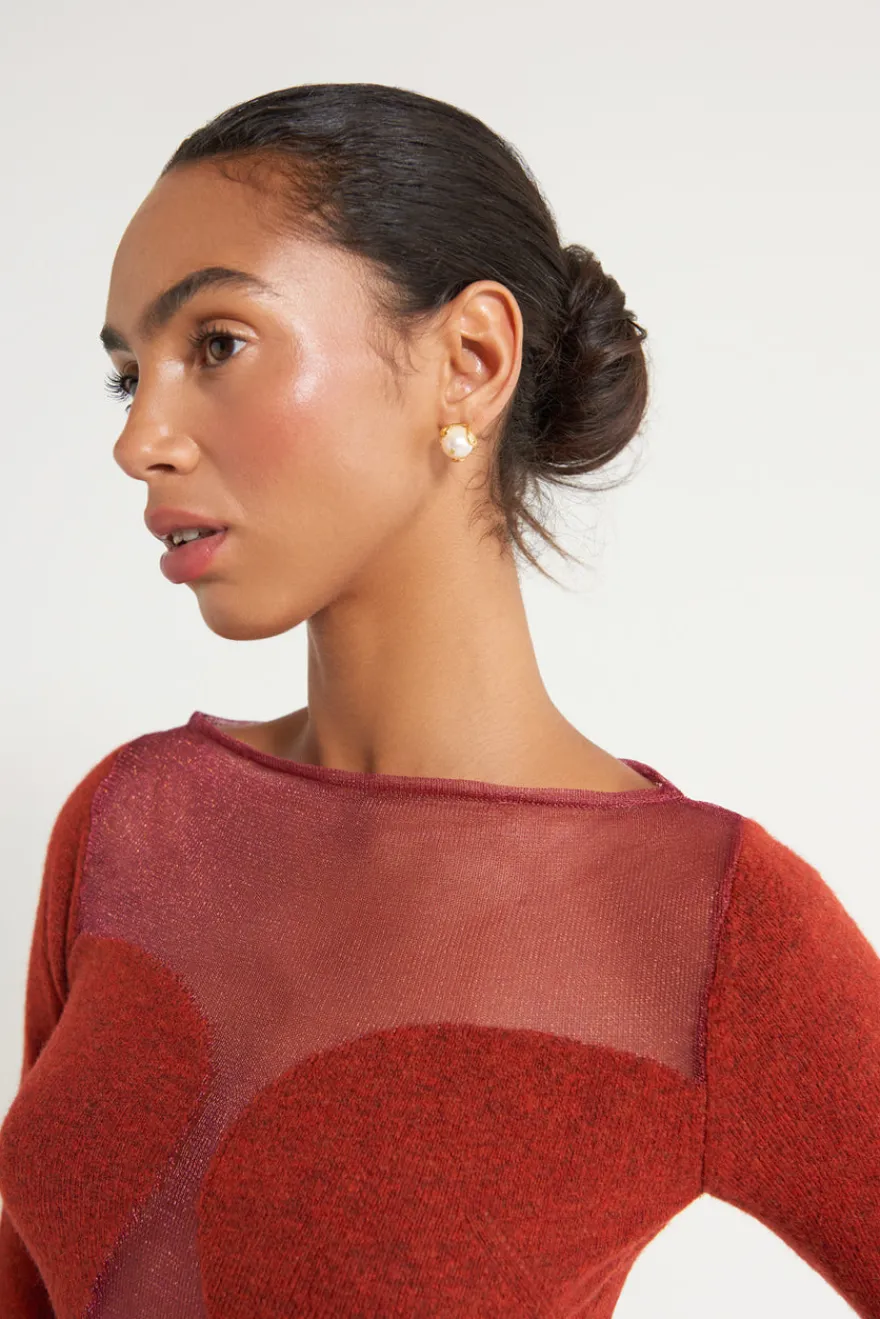 Discount Cult Gaia Fable Knit Top Cerise
