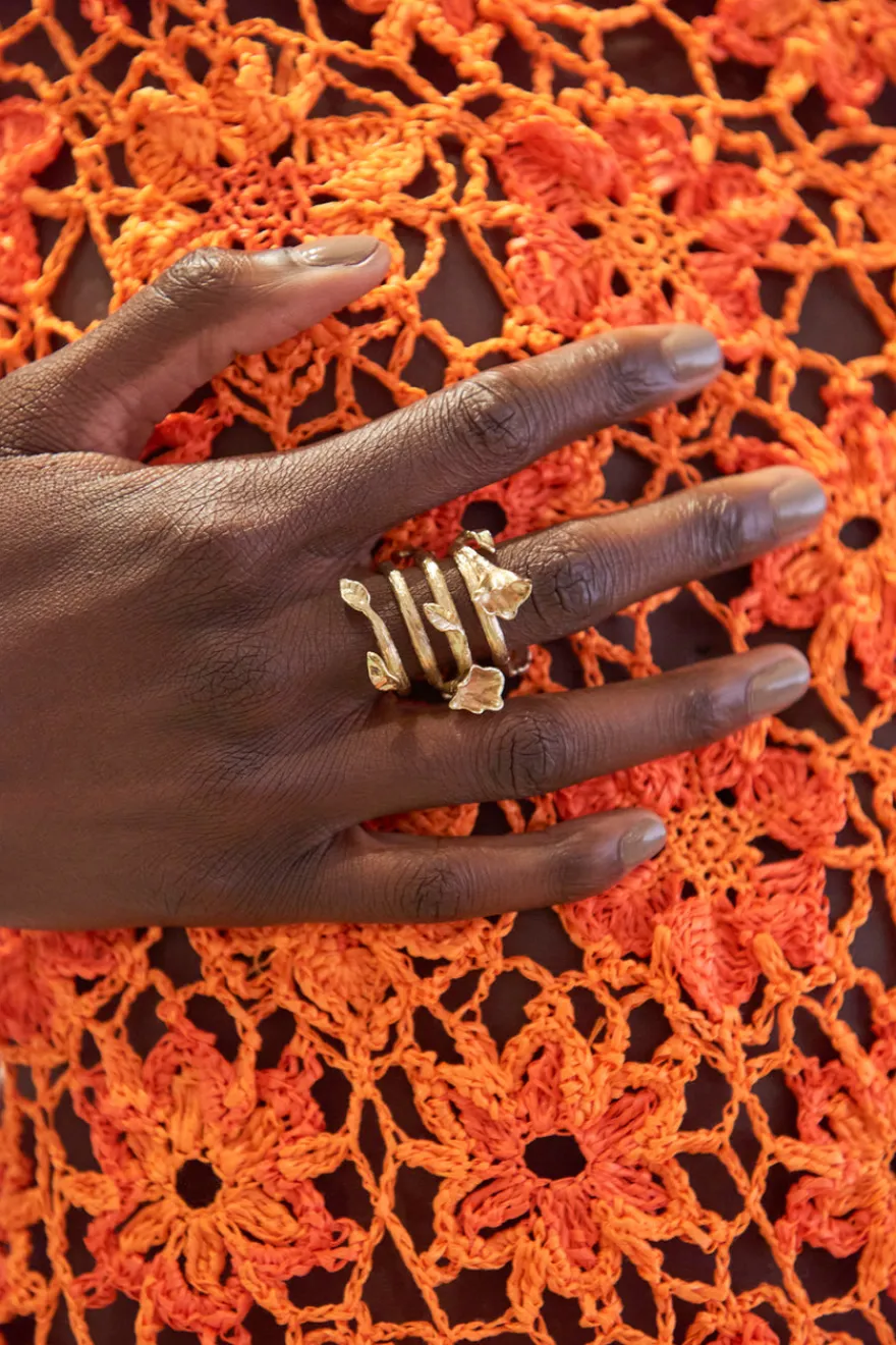 Online Cult Gaia Fana Ring Brushed Brass