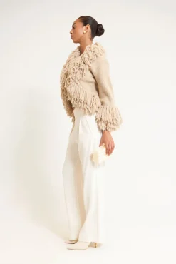 Hot Cult Gaia Fauna Knit Cardigan Khaki