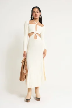 Sale Cult Gaia Fergie Knit Dress Off White