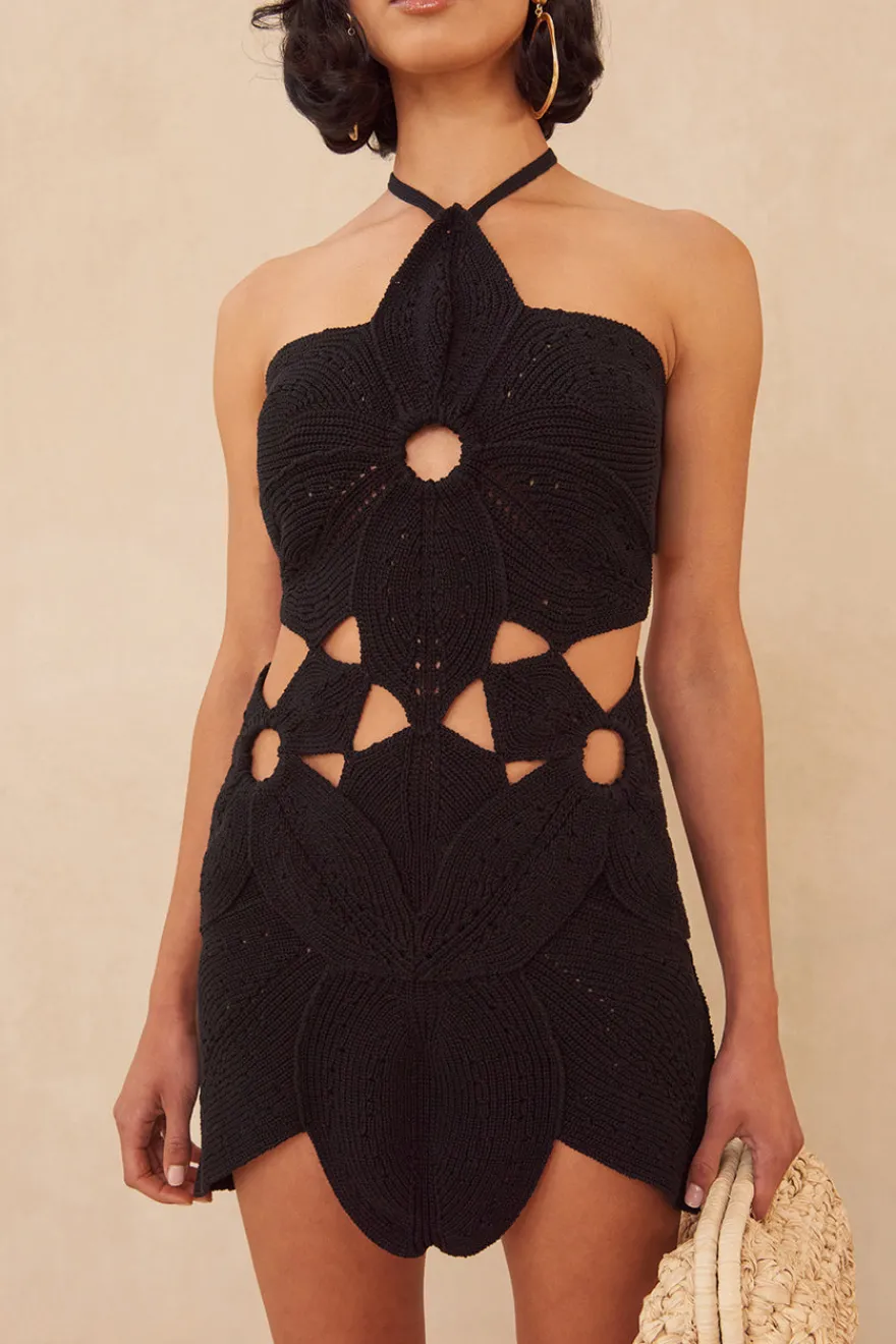 Best Cult Gaia Floreana Knit Dress Black