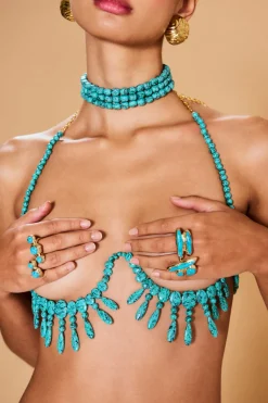 Cult Gaia Gabrie Bralette Turquoise