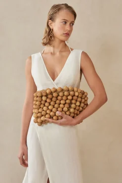New Cult Gaia Garima Large Clutch Natural