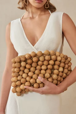 New Cult Gaia Garima Large Clutch Natural