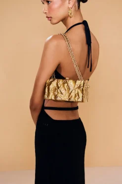 Cult Gaia Hajar Shoulder Bag Gold